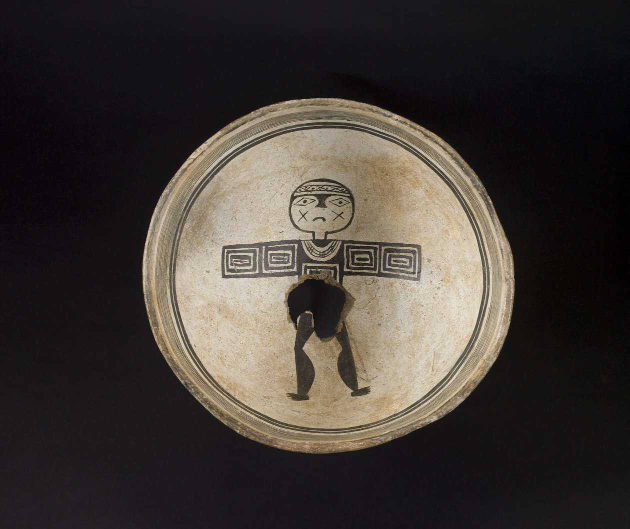Skål med målade motiv, ca 1200-1300 (keramik med pigment) av Culture Mimbres