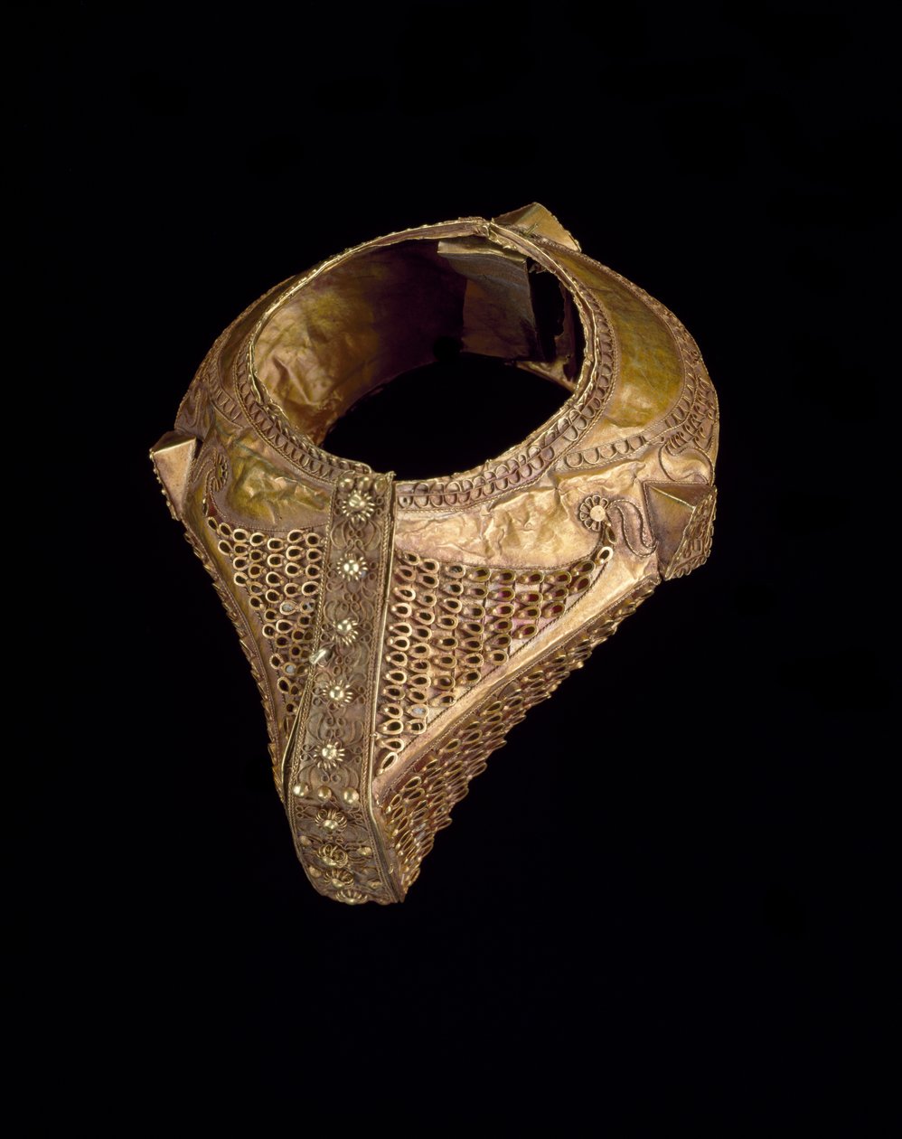Brudarmband (gelang gadang podang), sent 1800-tidigt 1900-tal (hamrat guld med filigran och granulering) av Culture Minangkabau