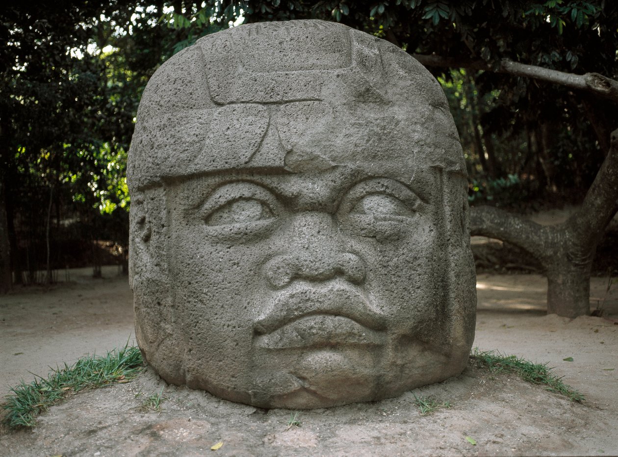 Kolossalt huvud av Culture Olmec