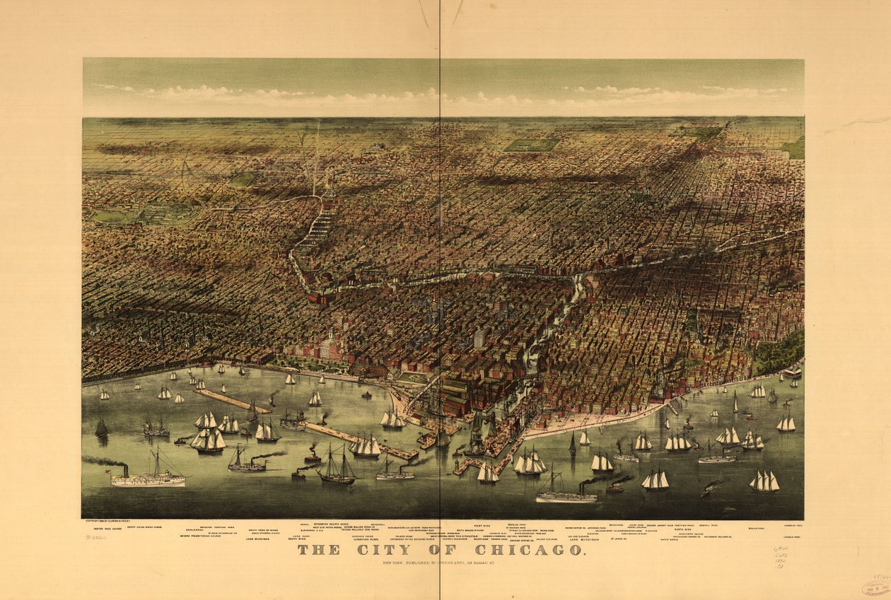 Staden Chicago. av Currier and Ives