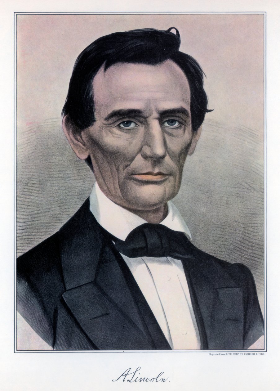 Abraham Lincoln, USA:s sextonde president, 1800-talet. av Currier and Ives