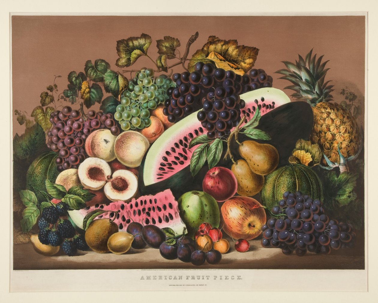 American Fruit Piece; Skylt 2881 av Currier and Ives