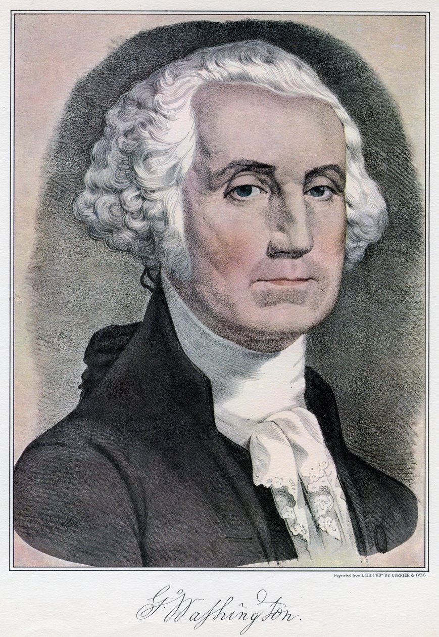 George Washington, USA:s första president, 1800-talet. av Currier and Ives