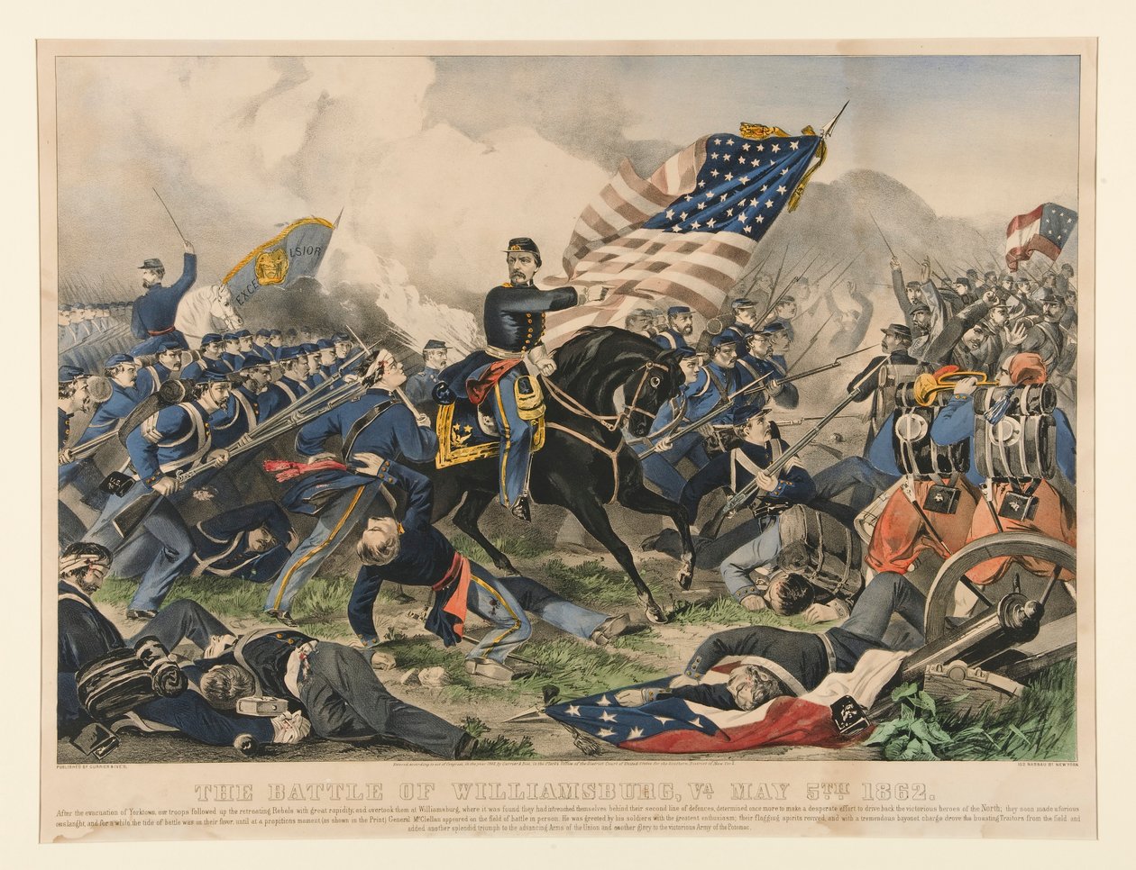 Slaget vid Williamsburg, Virginia 5 maj 1862 av Currier and Ives