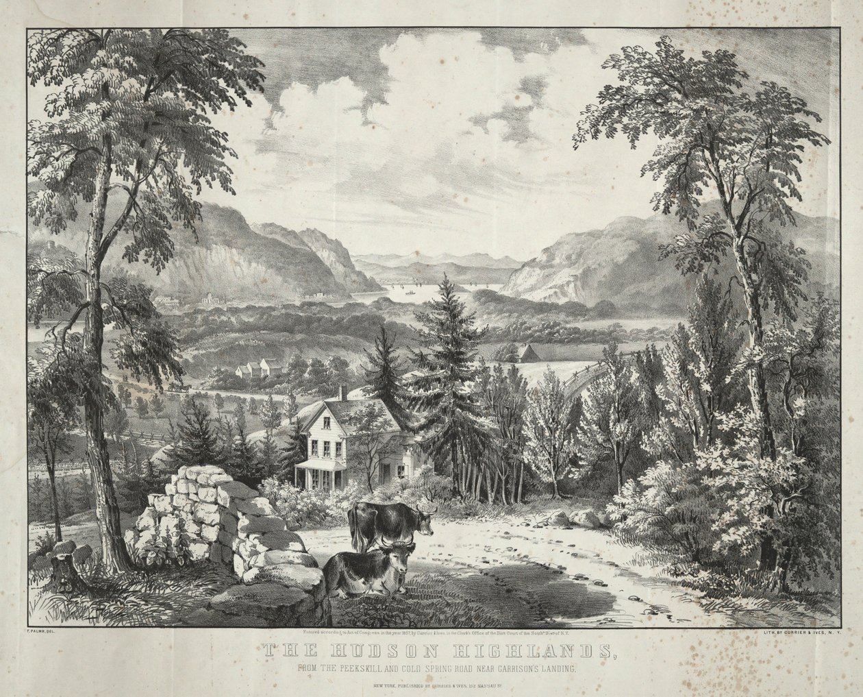 Hudson Highlands av Currier and Ives