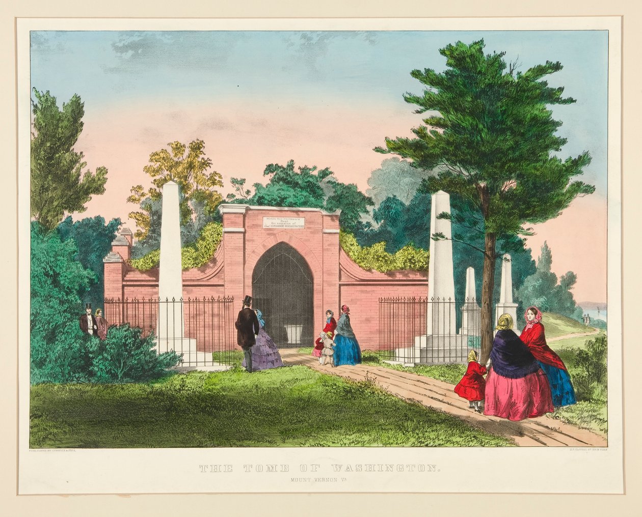 The Tomb of Washington/ Mount Vernon, VA av Currier and Ives