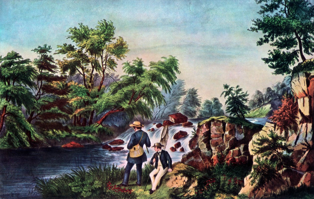 Öringströmmen, 1852. av Currier and Ives