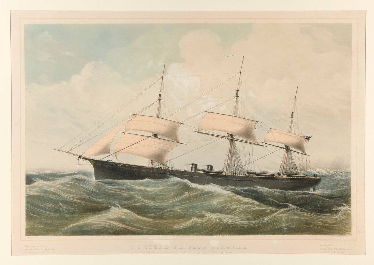 United States Steam Fregate Niagara av Currier and Ives