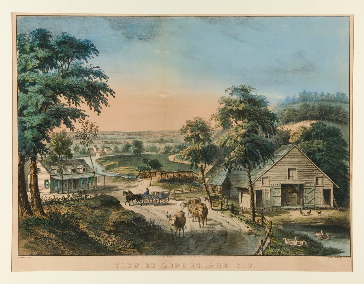 Utsikt över Long Island, N.Y. av Currier and Ives
