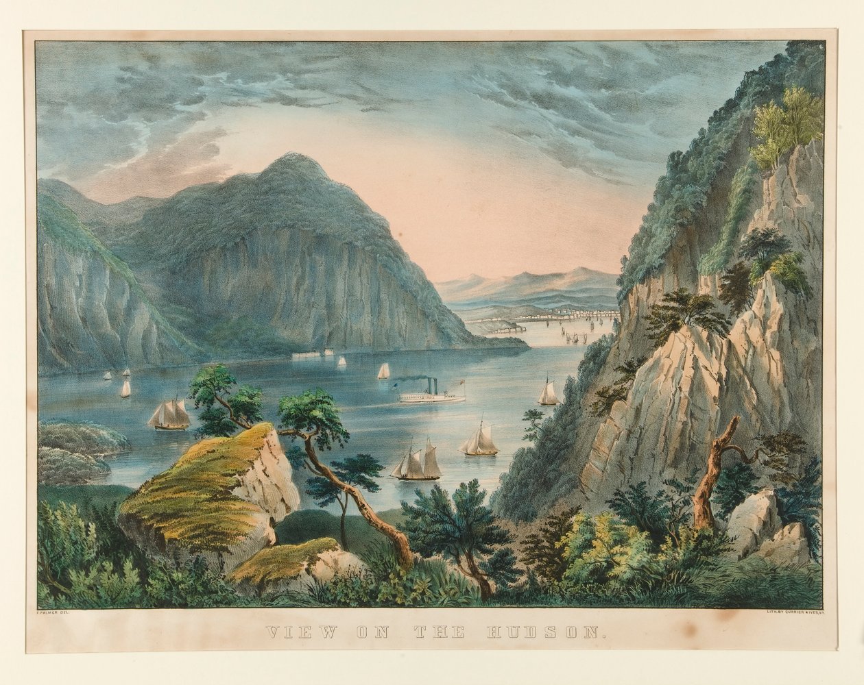 Utsikt över Hudson av Currier and Ives