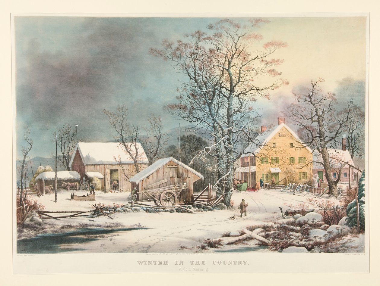 Vinter på landet./ En kall morgon av Currier and Ives