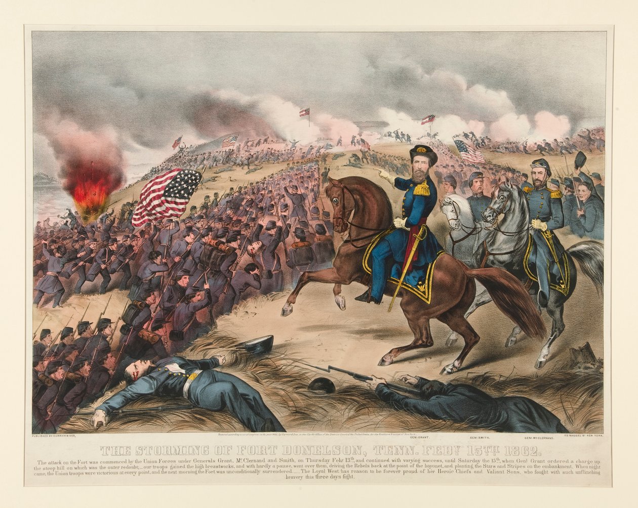 stormningen av Fort Donelson, Tennessee 15 februari 1862 av Currier and Ives
