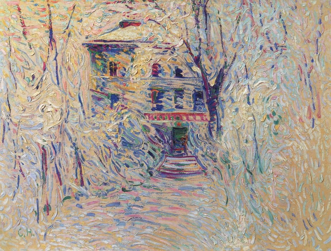 Villa im winterlichen Park av Curt Herrmann