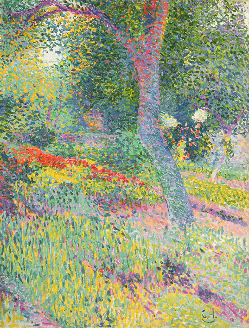 In the Garden of Pretzfeld Castle, c.1903 (olja på kort) av Curt Herrmann