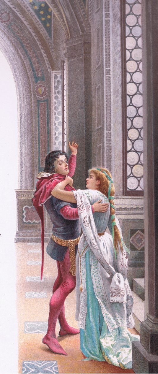 Kommer du att vara borta? Det är ännu inte ny dag., illustration från Romeo och Julia, av Curtazzo Curtazzo