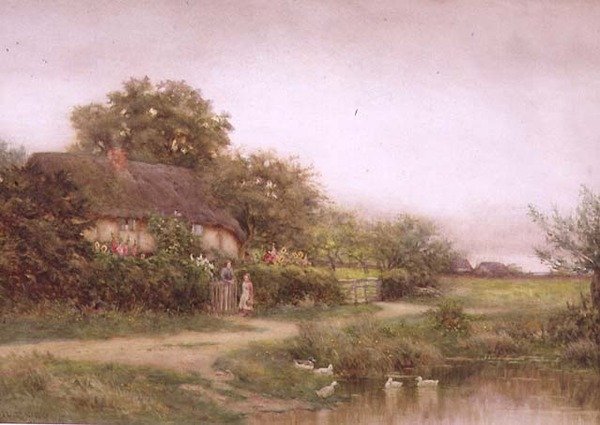 The Duck Pond (akvarell på papper) av Curtius Duassut