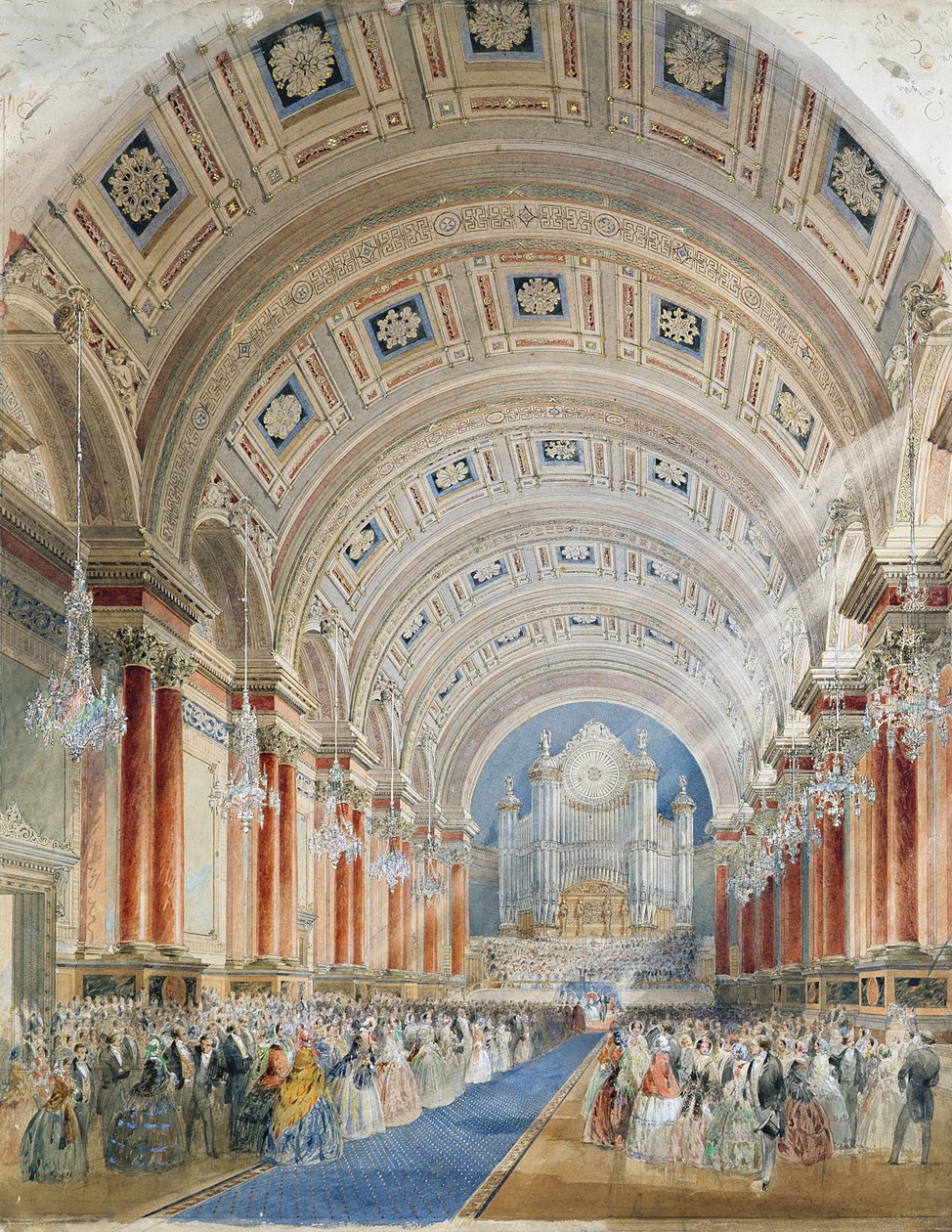 Interiörperspektiv, Leeds Town Hall av Cuthbert Brodrick