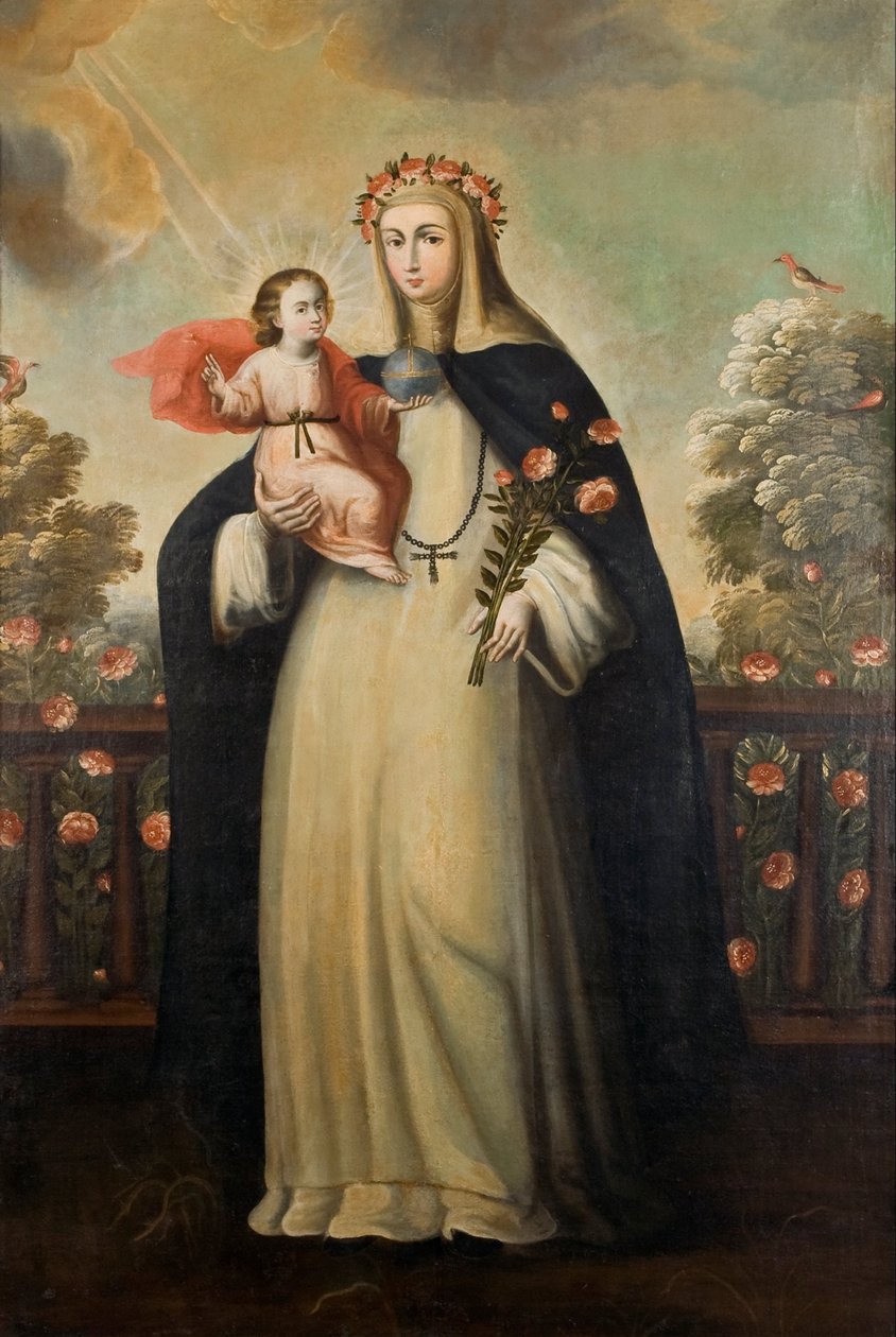 Sankt ros av Lima med Jesusbarnet av Cuzco School