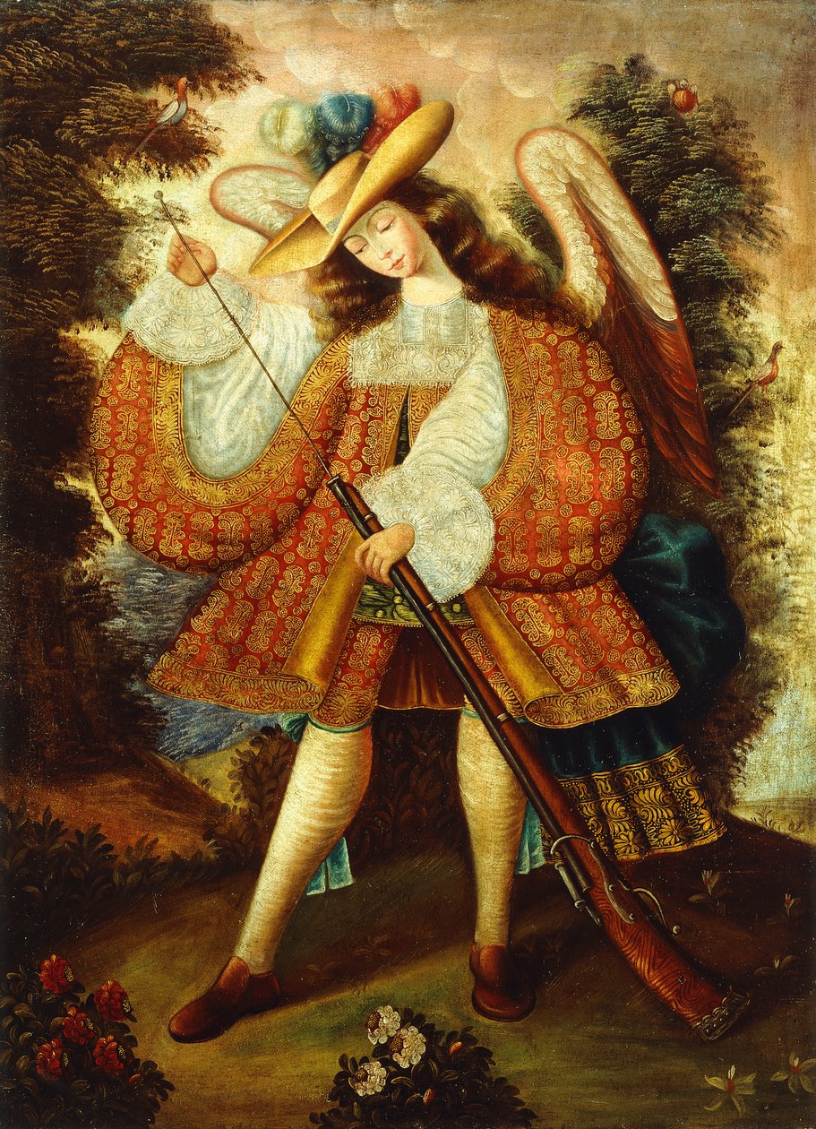 Ärkeängel med Arquebus av Cuzco School