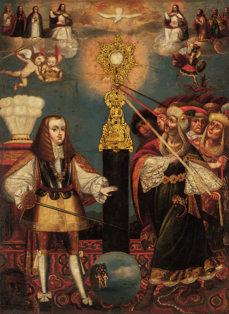 Karl II i nattvardens försvar, sent 1600-tal av Cuzco School