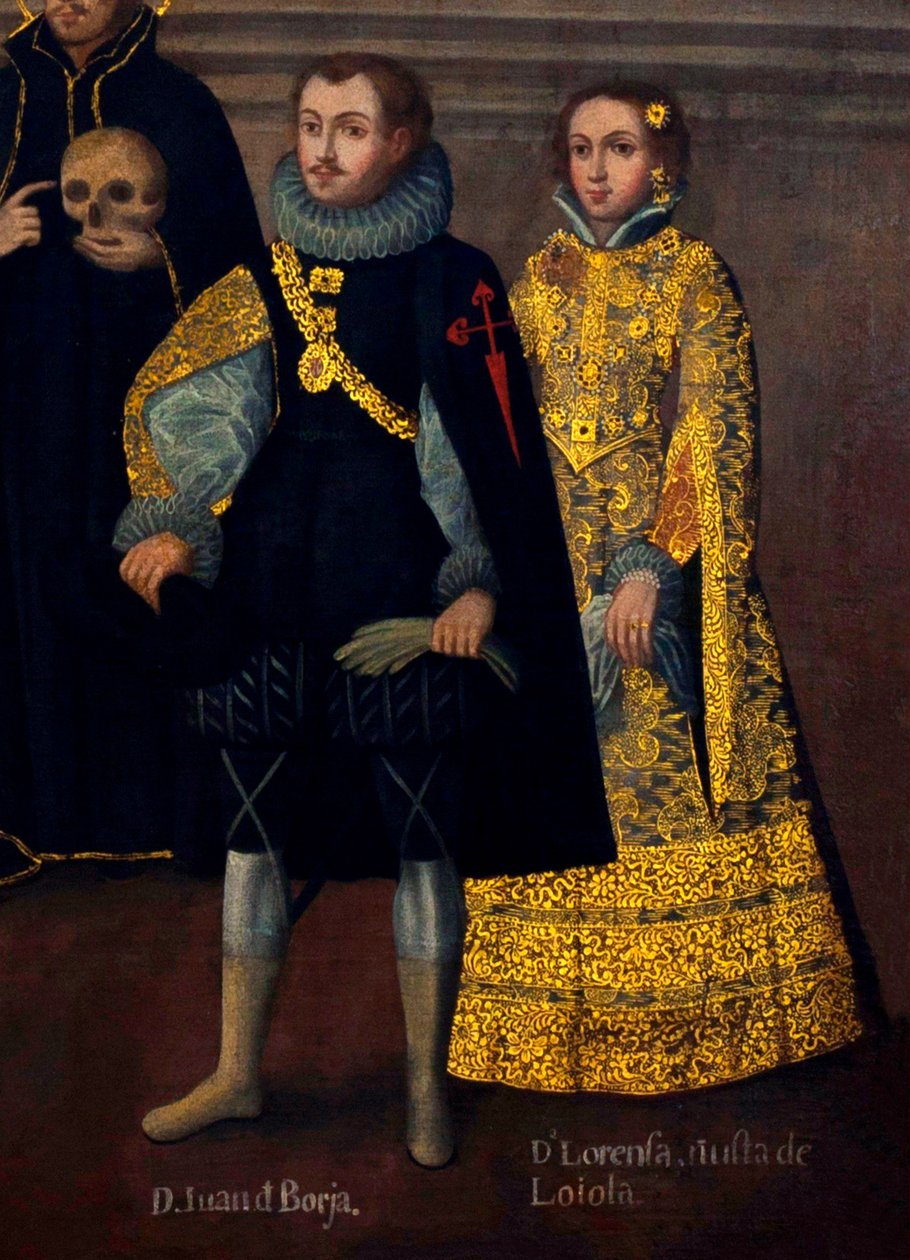 Martín de Loyolas äktenskap med Doña Beatriz Ñusta och Don Juan Borjas äktenskap med Lorenza Ñusta (Enríquez y Loyola). av Cuzco School