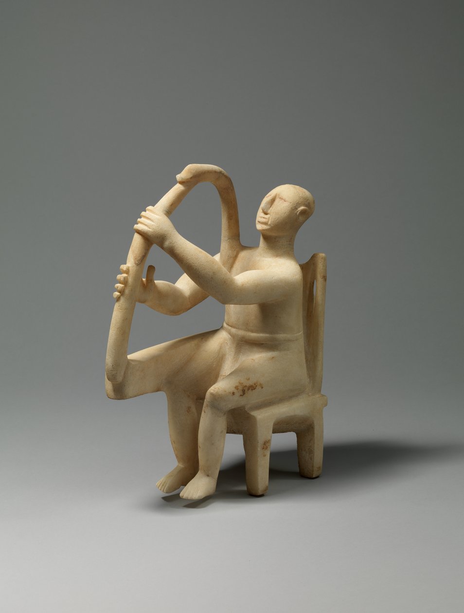 Harpspelare som sitter i marmor, 2800-2700 f.Kr. (marmor) av Cycladic Cycladic