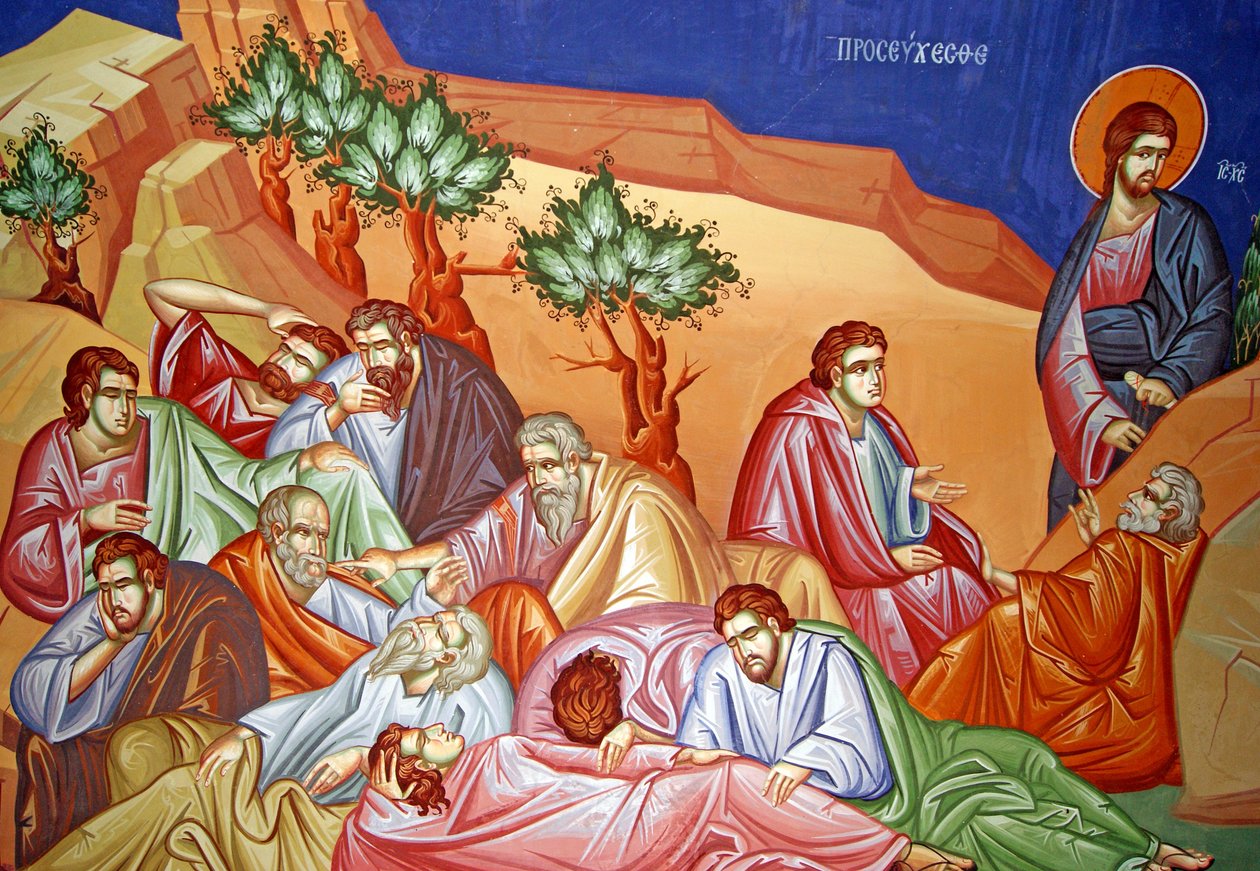 Apostlar väntar på Jesus på Oljeberget i Jerusalem, Cypern av Cypriot