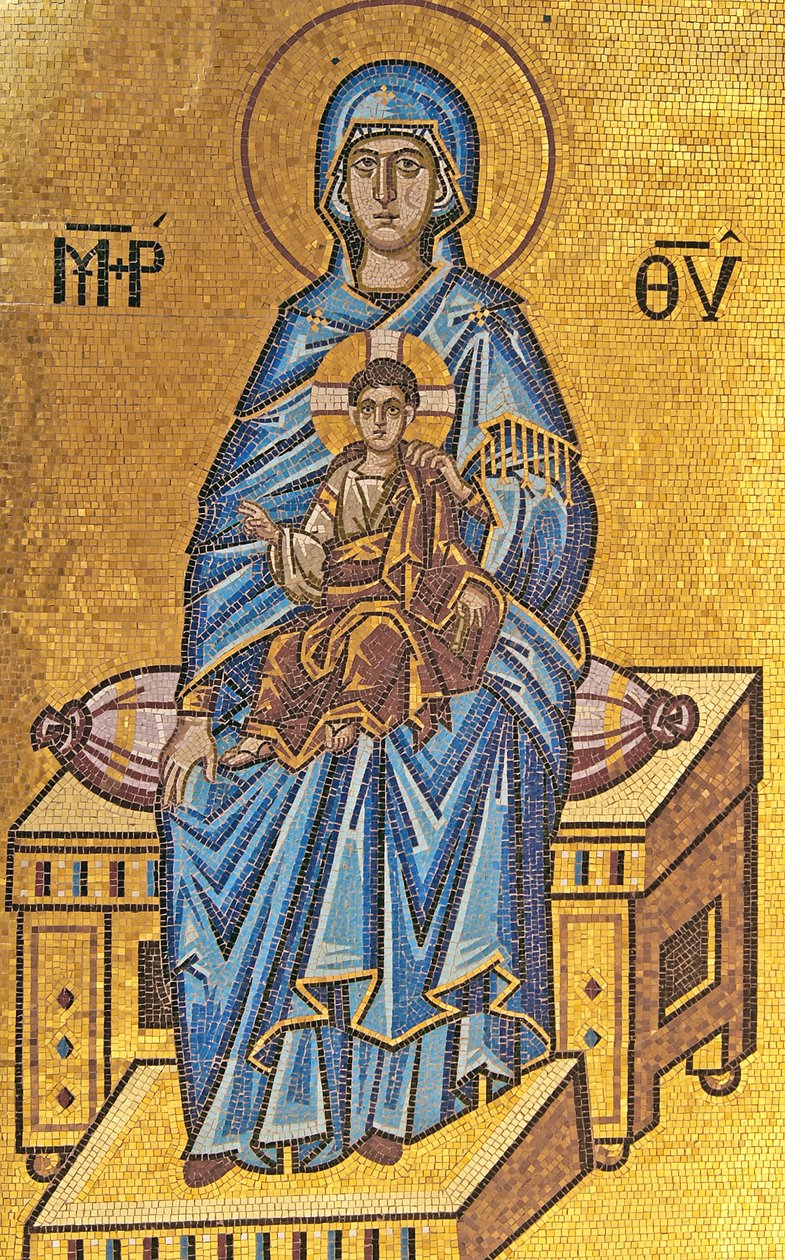 Madonna och barn, Kykkos kloster, Troodosbergen, Cypern (mosaik) av Cypriot