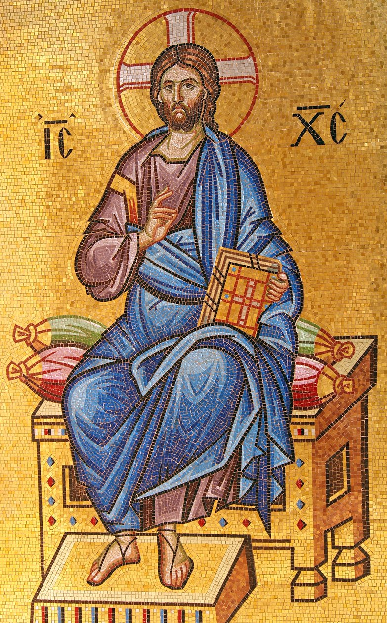 Sittande Kristus, Kykkos kloster, Troodosbergen, Cypern (mosaik) av Cypriot