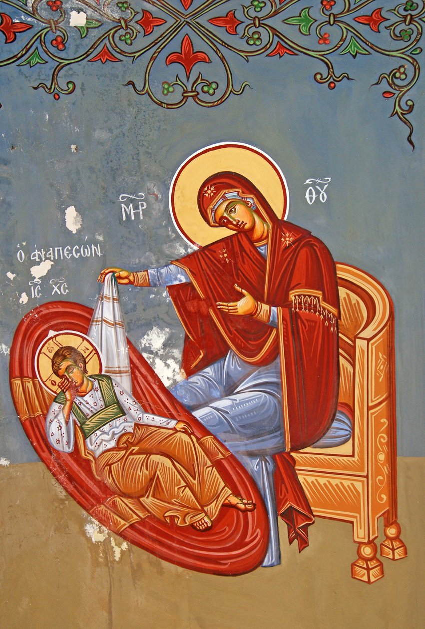 Jungfru Maria och Kristus som ung pojke, Cypern av Cypriot