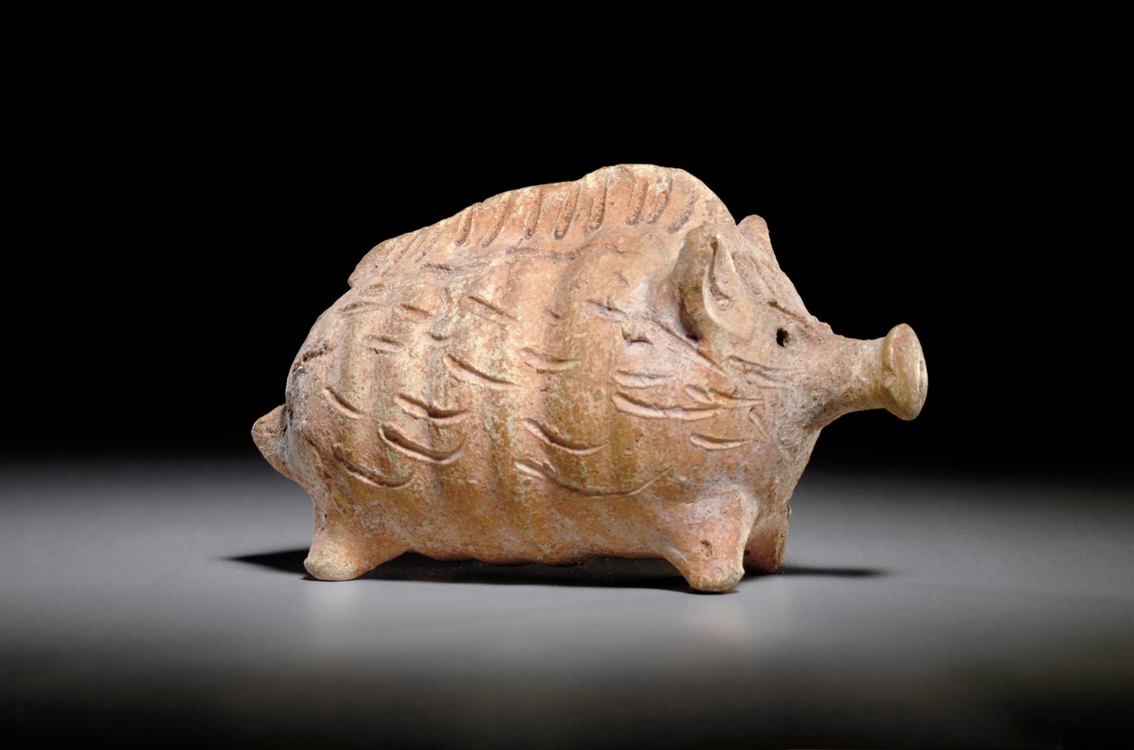 Hellenistisk skallra, c.1:a århundradet f.Kr. (terrakotta) av Cypriot Cypriot