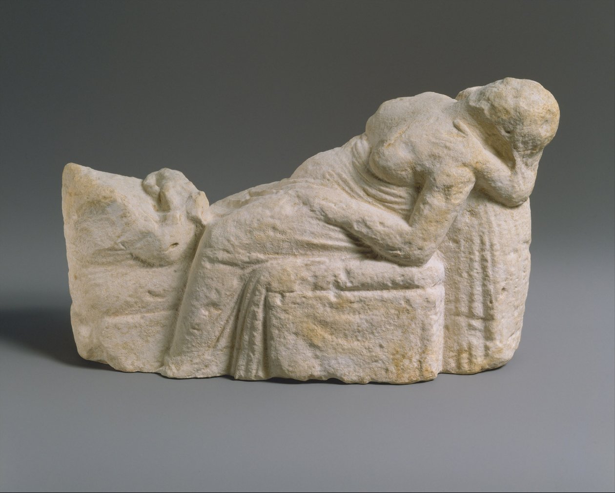 Hellenistisk statyett av en förlossningsscen, c.310–30 f.Kr. (kalksten) av Cypriot Cypriot