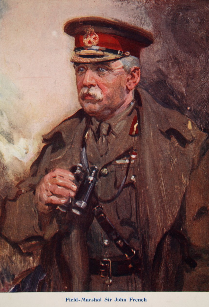 Fältmarskalk Sir John French, illustration från "Told in the Huts: The YMCA Gift Book", publicerad 1916. av Cyrus Cuneo