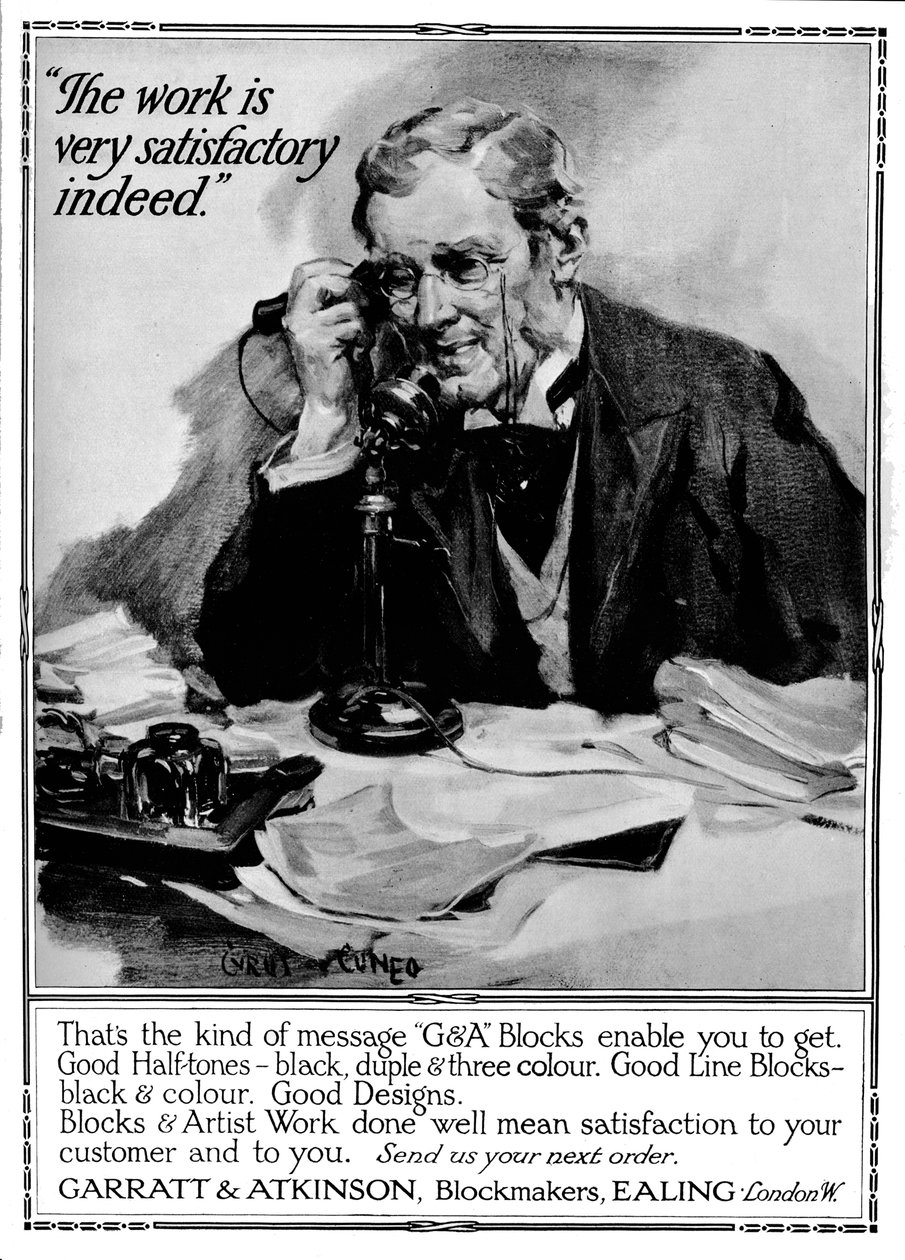 Garratt & Atkinson, Blockmakers - annons, 1916 av Cyrus Cuneo