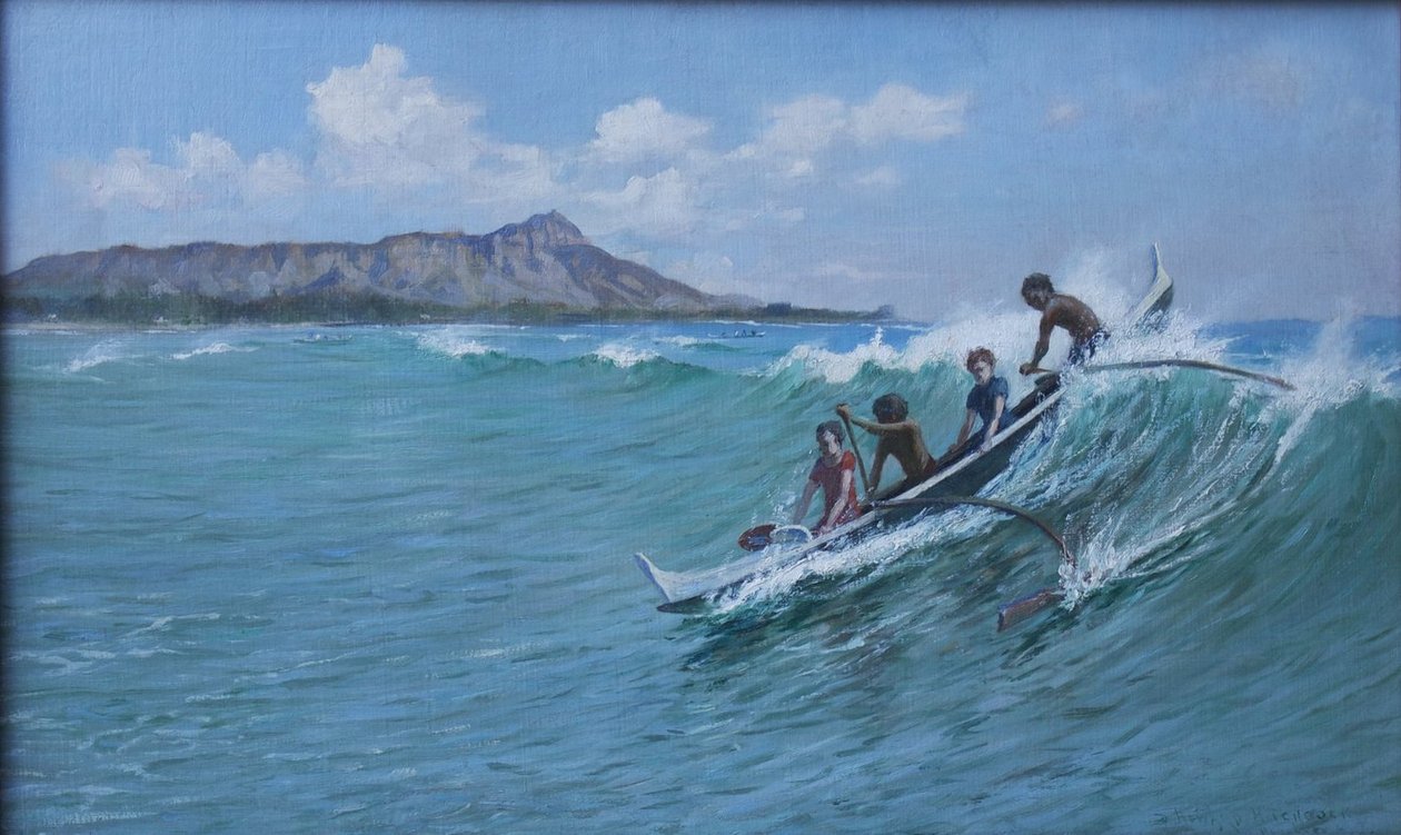 Canoe Surfing, Waikiki  av D. Howard Hitchcock