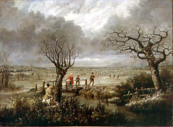 Snipe Shooting (olja på duk) av D. the Younger Wolstenholme