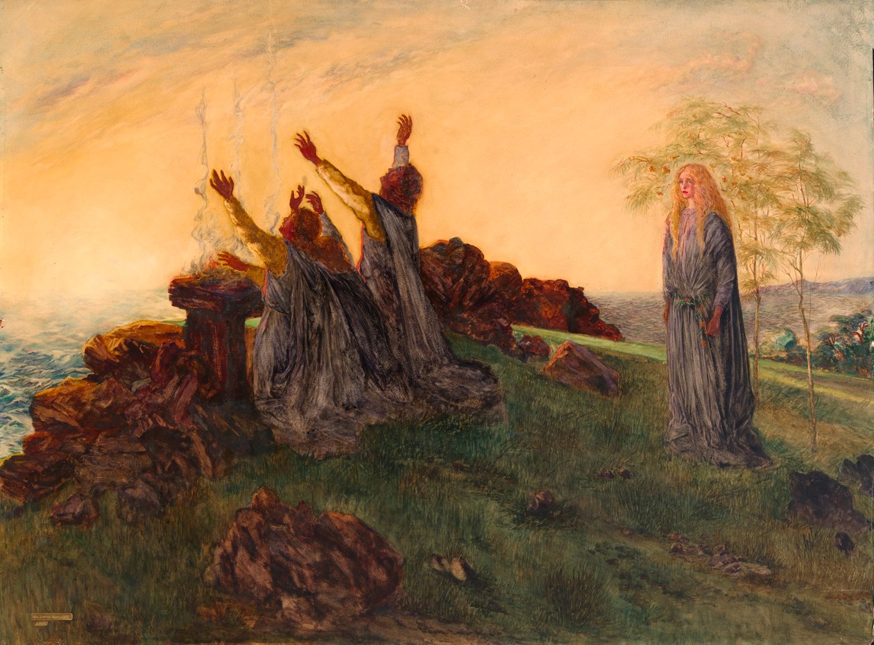 The Passing of St. Brighid, sent 1800-tidigt 1900-tal. av Da Loria Norman