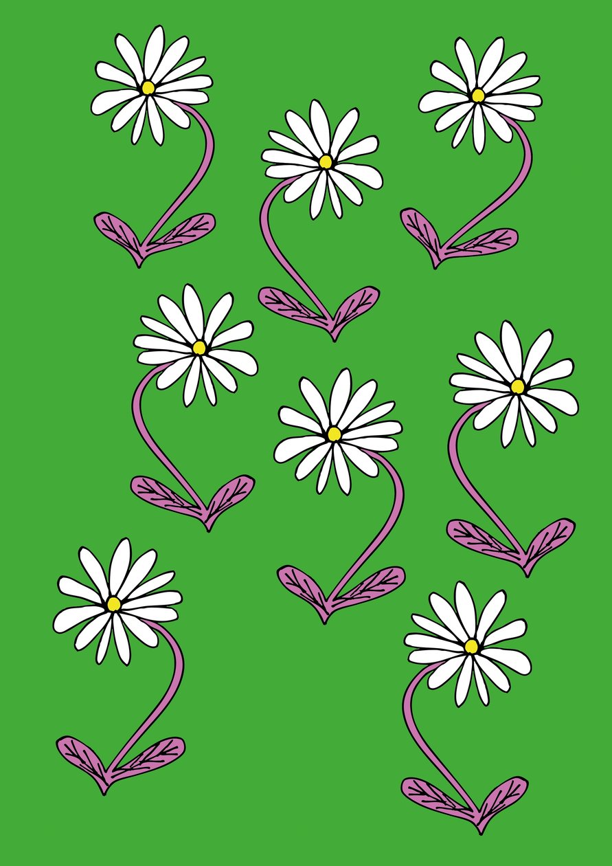 Tusenskönor upprepar grön bakgrund (digital) av Daisy de Villeneuve