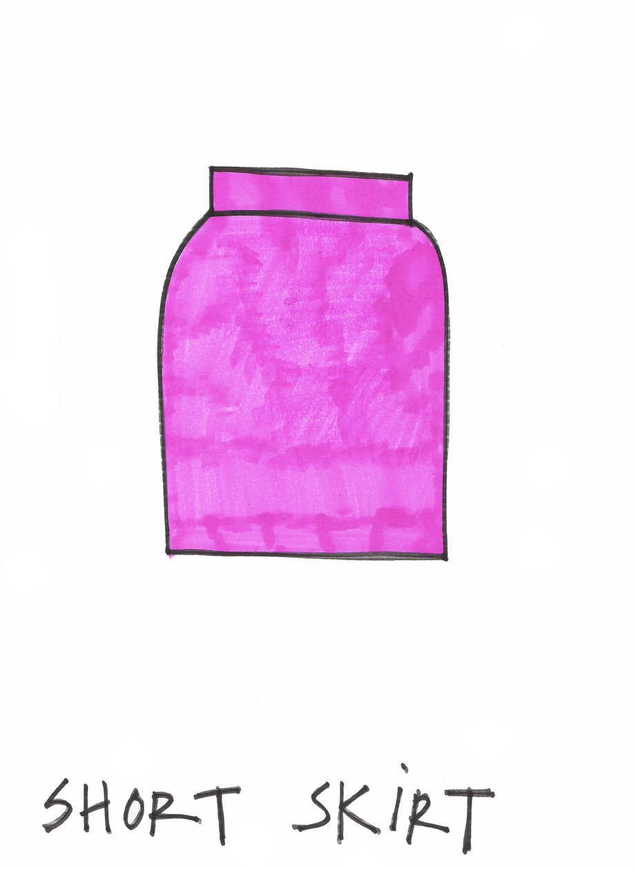 Kort kjol (tuschpenna på papper) av Daisy de Villeneuve
