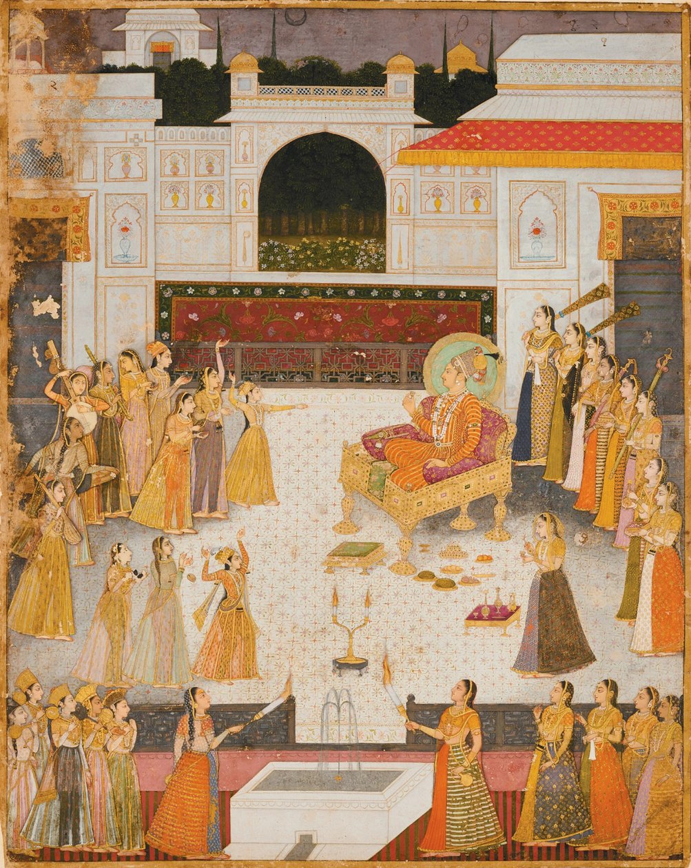 En kvällsföreställning för Maharaja Abhai Singh av Dalchand