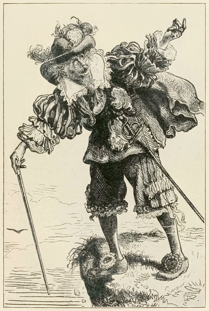 Ateist som skrattar åt kristen och hoppfull från The Pilgrims Progress From This World, To That What Is To Come av John Bunyan (1628-1688) illustration av Thomas Dalziel (1823-1906) av Dalziel Brothers
