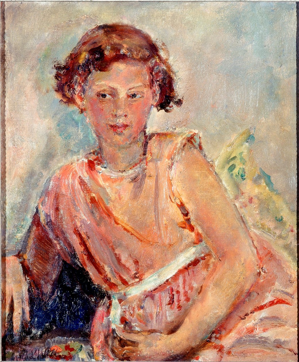 I eftertänksamt tillstånd (olja på duk) av Dame Ethel Walker
