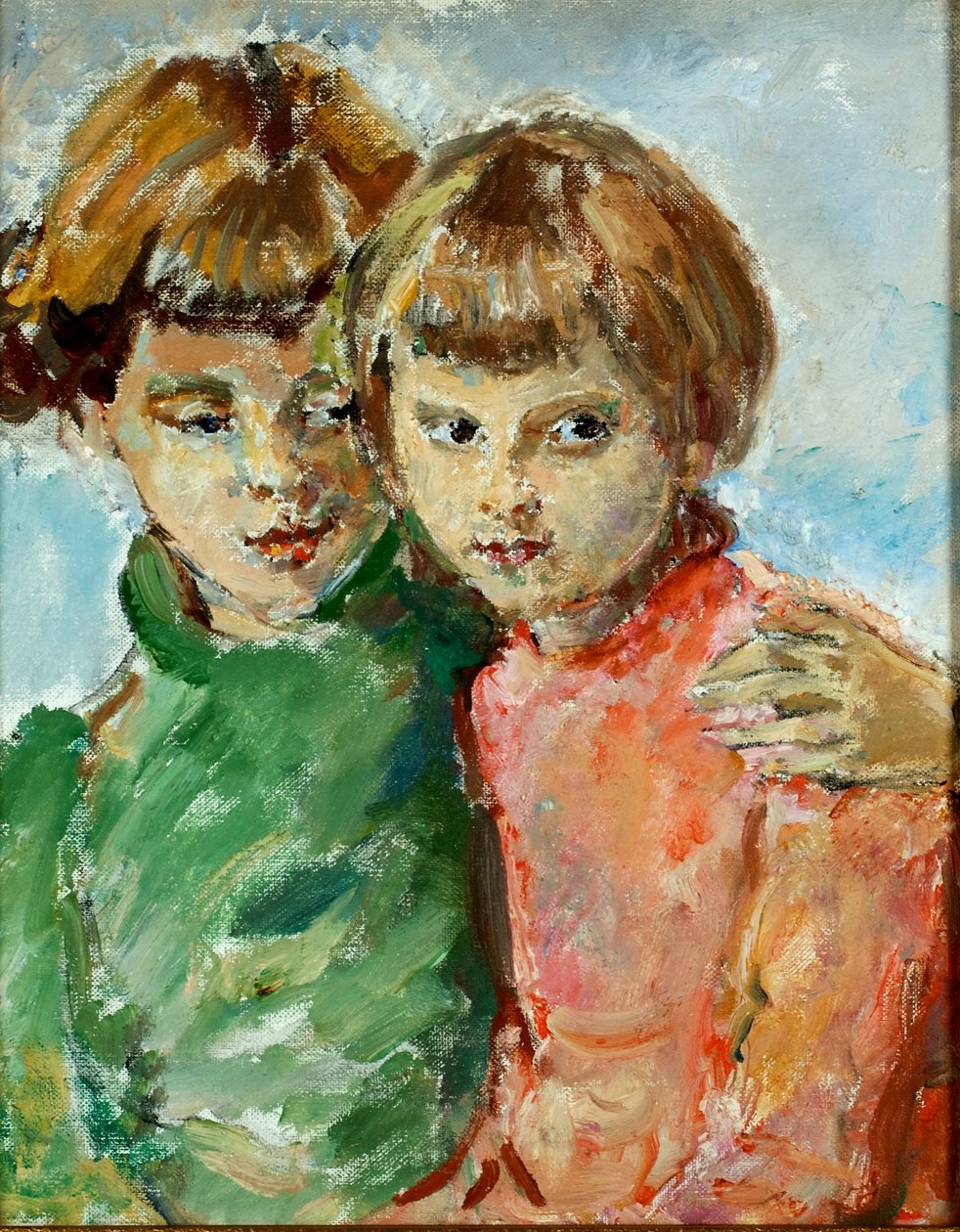 Iris och Kathleen (olja på duk) av Dame Ethel Walker