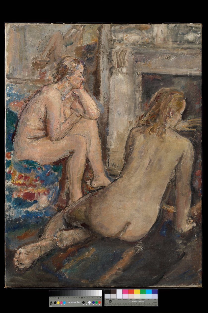 Två modeller som vilar, exh. 1939 (olja på duk) av Dame Ethel Walker