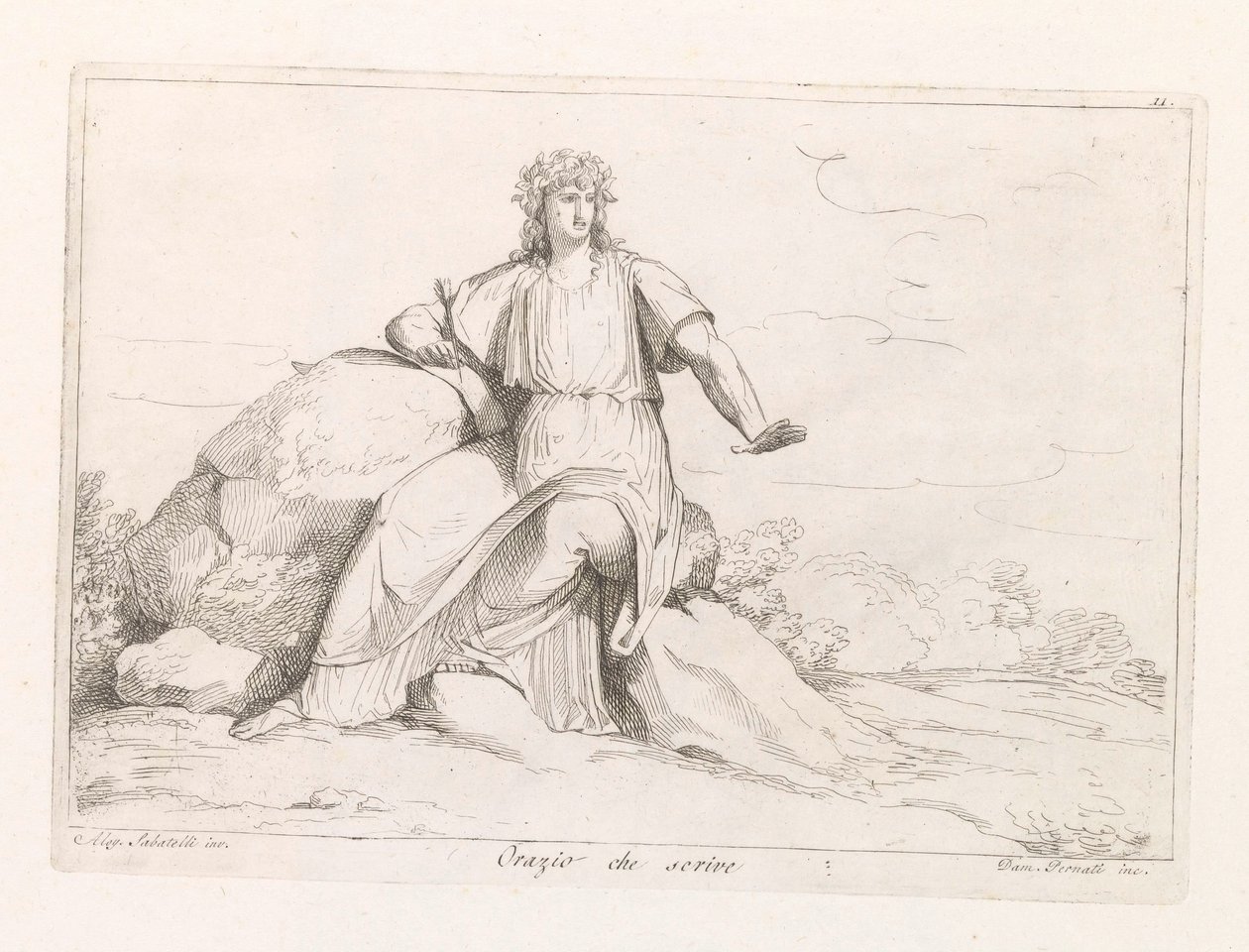 Horatius Horace skriver (titel på objekt) av Damiano Pernati