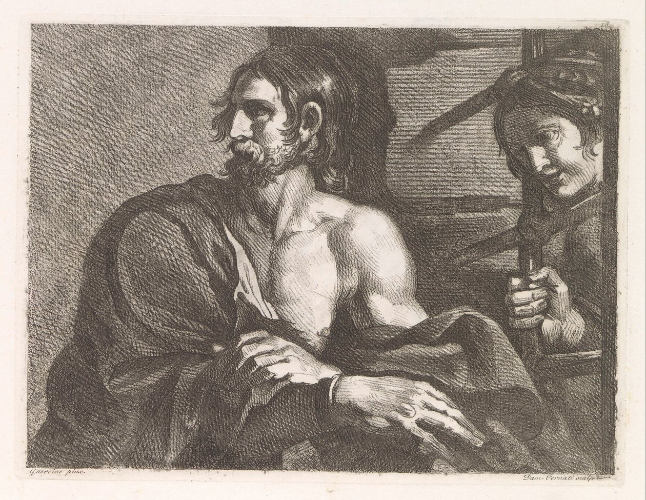 Sankt Johannes Döparen i fängelse besökt av Salome av Damiano Pernati