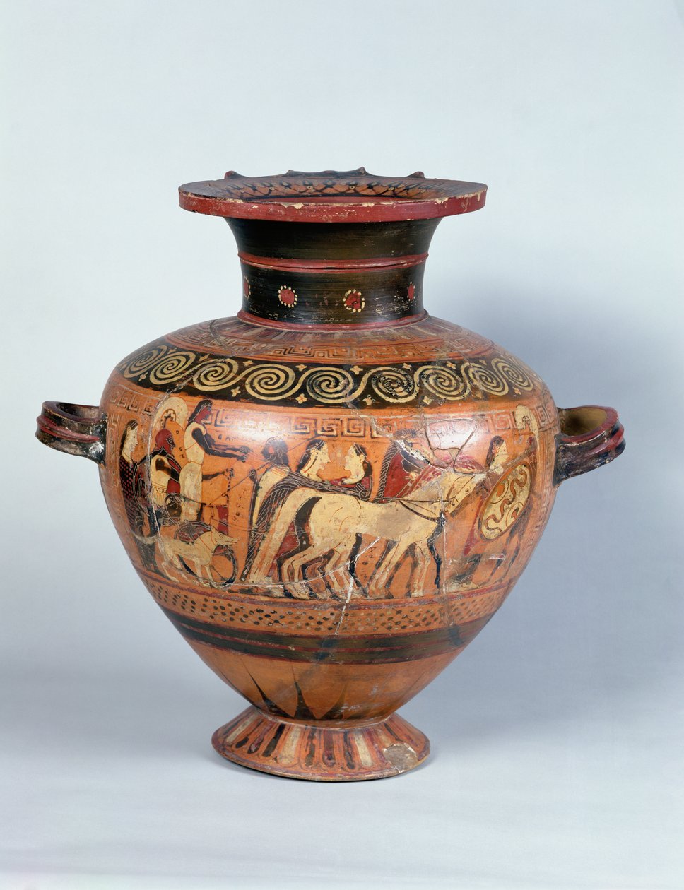Hydra som skildrar en krigares avgång, Corinthian Style (keramik) av Damon Painter