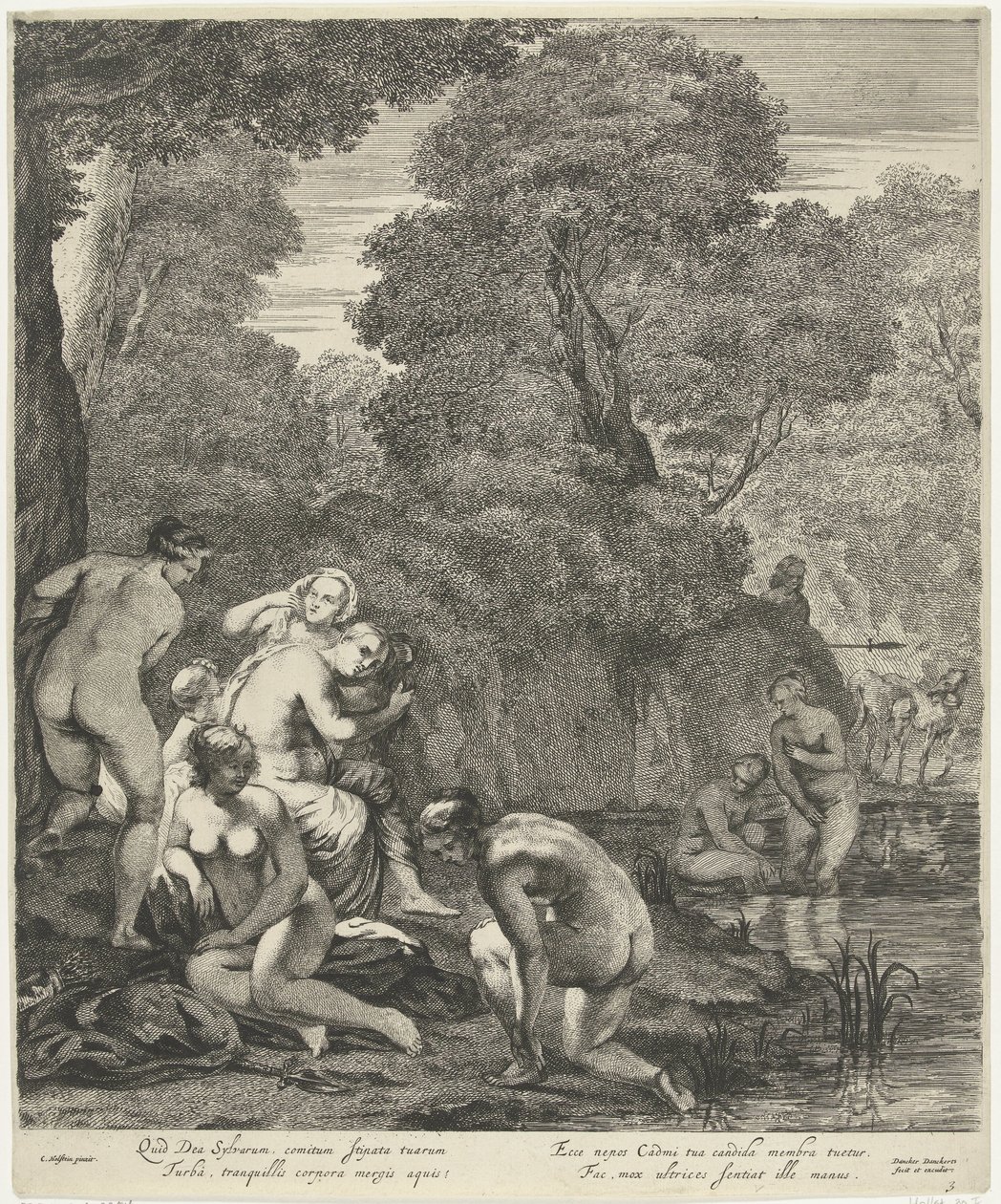 Diana och hennes nymfer upptäcktes av Actaeon av Dancker Danckerts