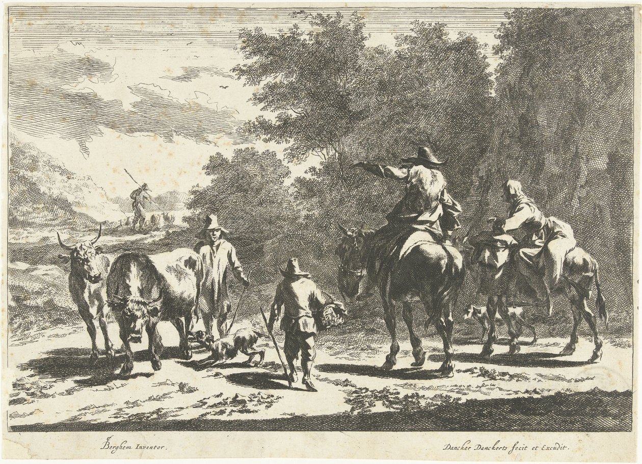 Herdar och boskap på väg Southern Landscapes (serietitel) av Dancker Danckerts