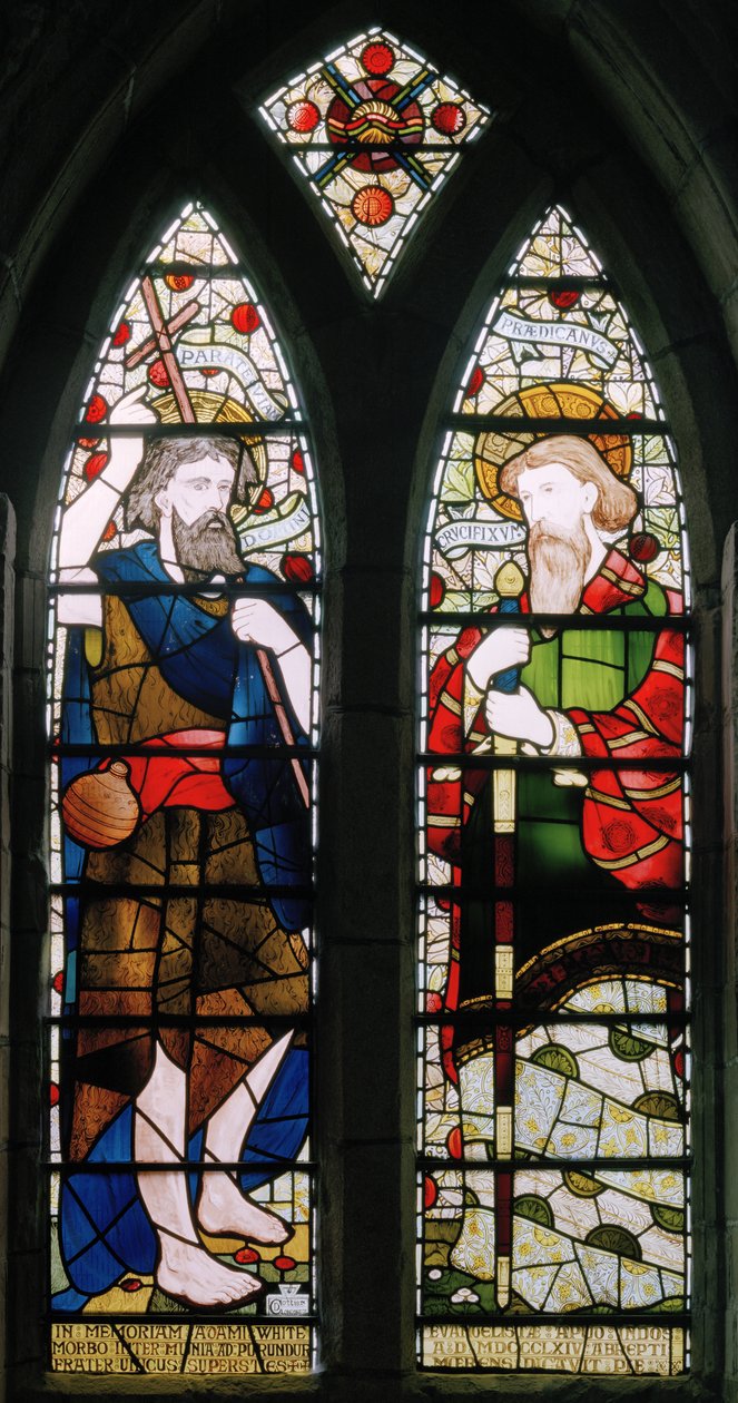 Aberdeen, St Machars Cathedral, Cottire & Co, Daniel Cottier, John, The Baptist & St Paul 1871 av Daniel Cottier